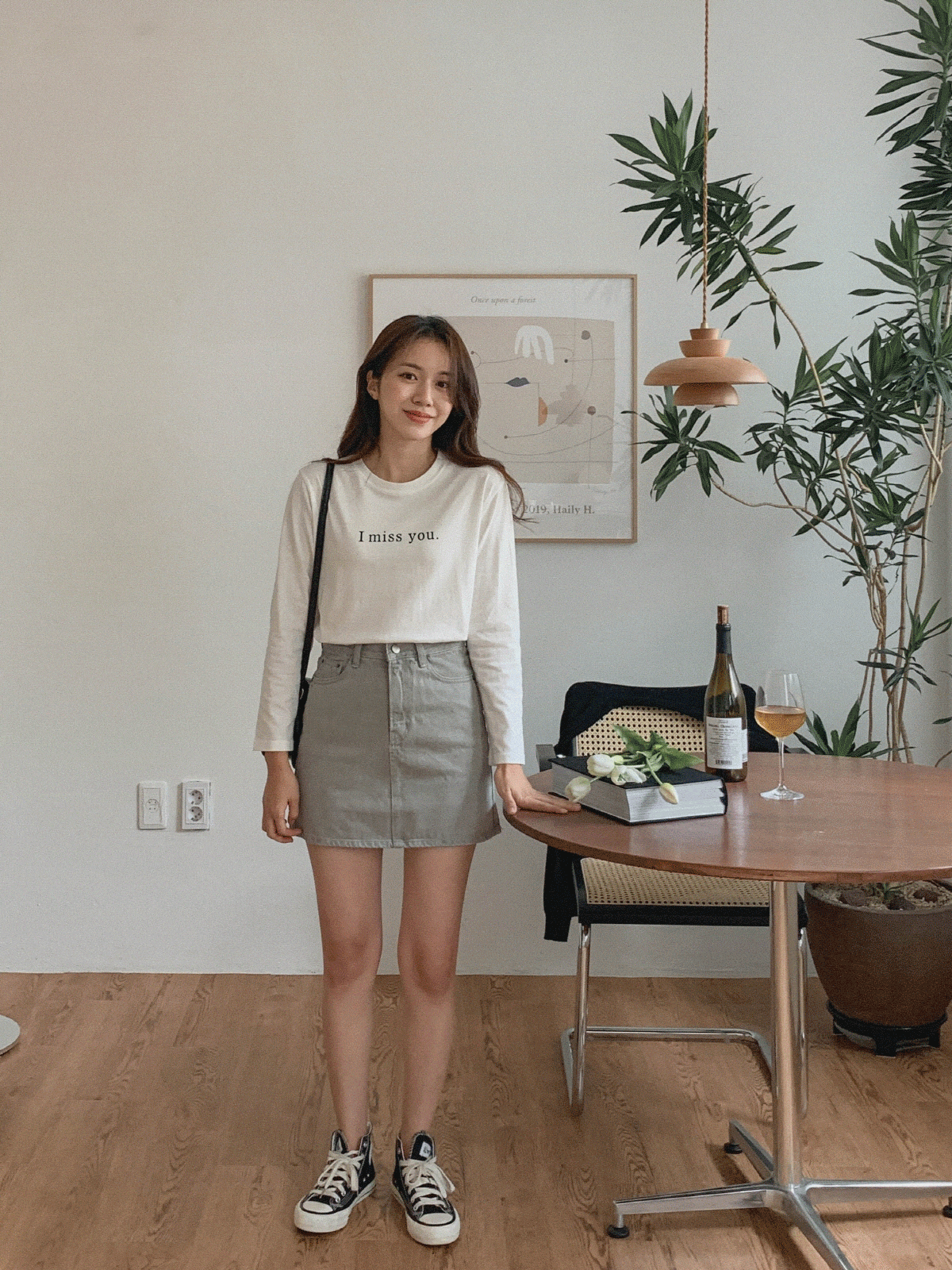 SK3961K18-카바느 데님 미니 스커트