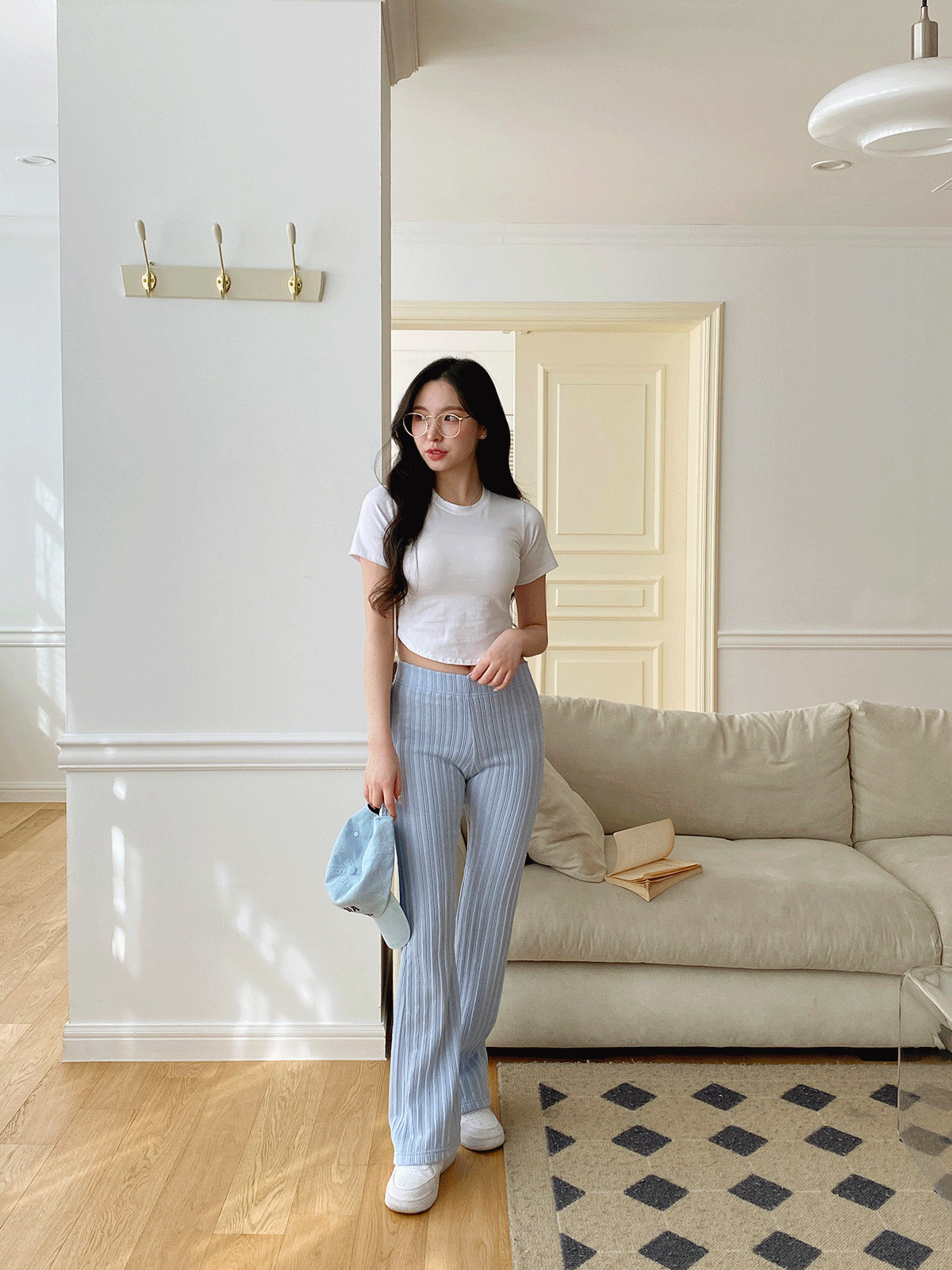 PT11717K32-언제꽈 밴딩 골지 일자 부츠컷 팬츠