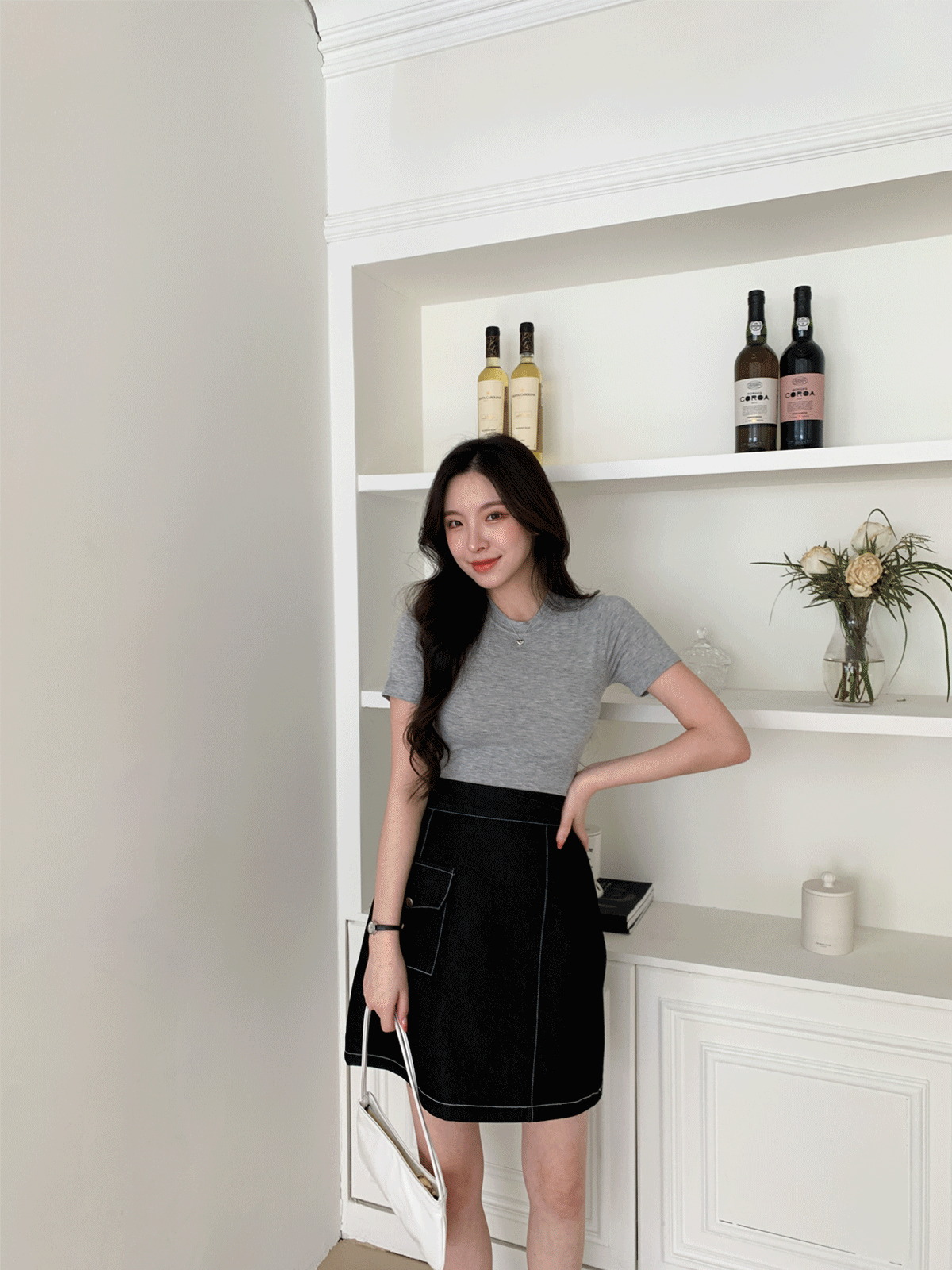 T12180K33-헤델프 무지 슬림핏 라운드넥 반팔 티셔츠
