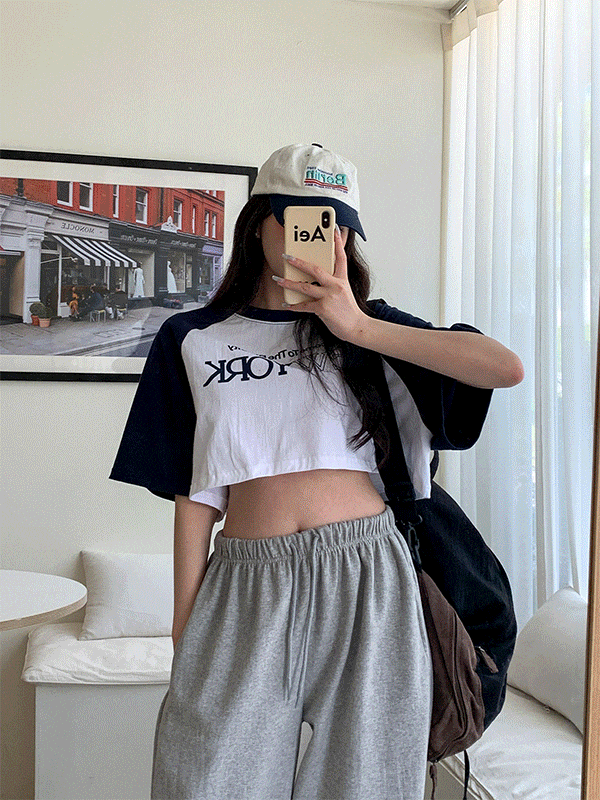 T12622K34-비글루 라운드넥 나그랑 레터링 반팔 티셔츠