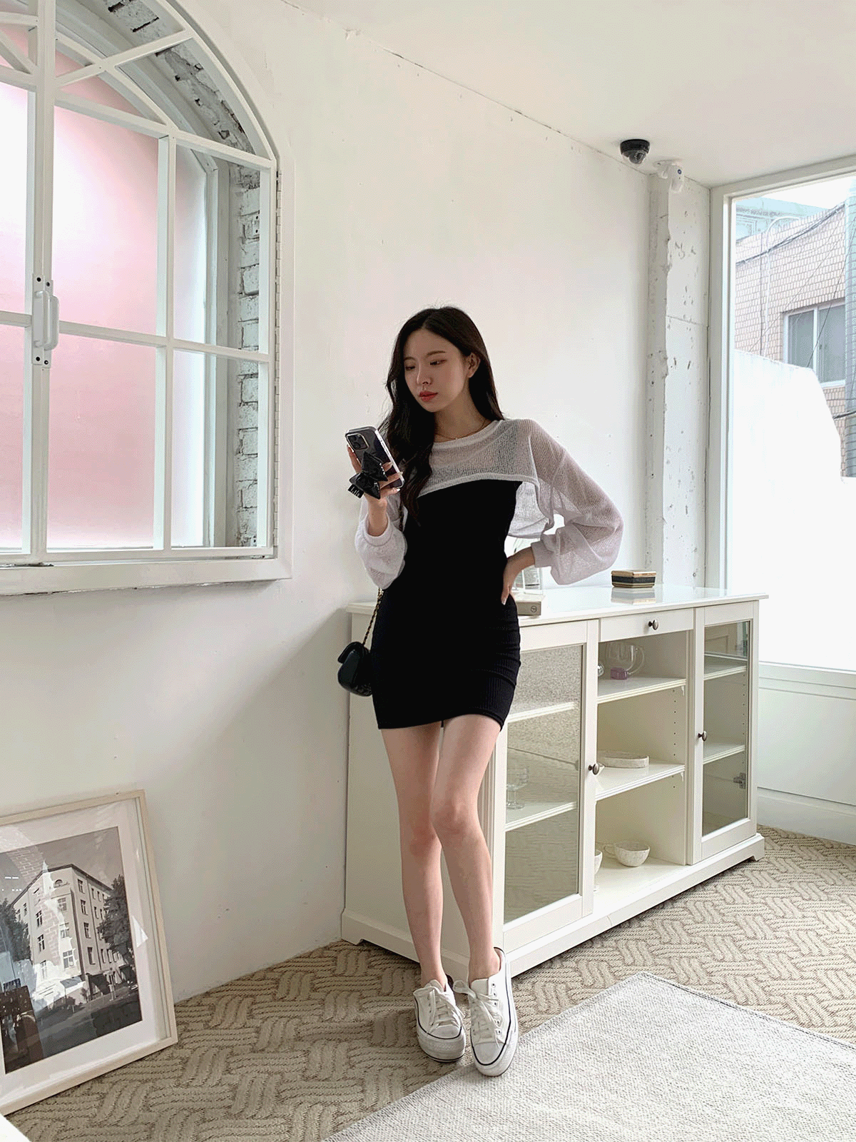 NT4630K36-페터니 라운드넥 크롭 볼레로 니트