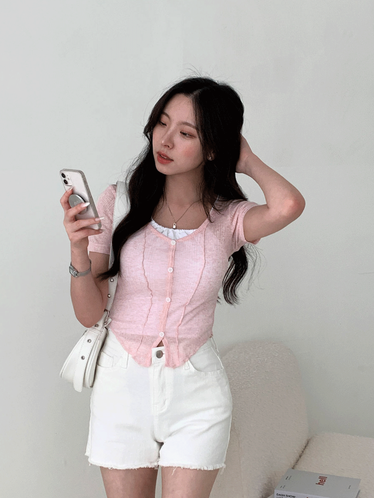 T12973K36-롤리이 브이넥 반팔 티셔츠